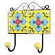 Yellow Turquoise Floral Tiles Hooks